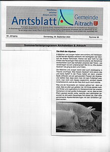 Amtsblatt der Gemeinde Aitrach vom 05. September 2024