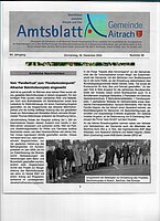 Ausschnitt aus Amtsblatt Aitrach Neueröffnung Bahnhofsvorplatz
